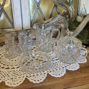 Vintage Pressed Glass 5 pcs Set